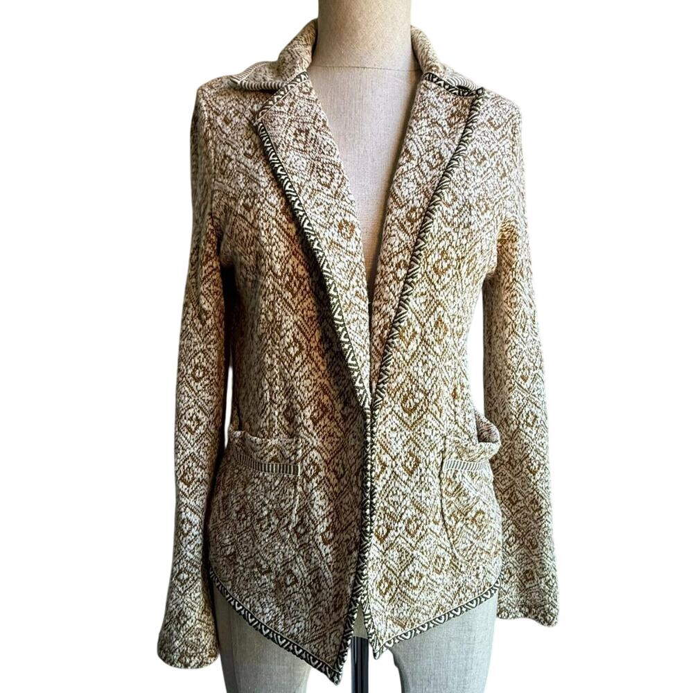 Anthropologie Saturday Sunday Knit Jacquard Cardigan Blazer Size MP